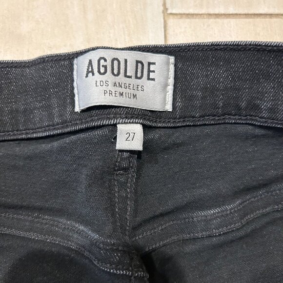 Womens AGOLDE Sophie A018 C-844 Black Distressed Crop Skinny Jeans Chewed Hem 27 - Picture 11 of 13